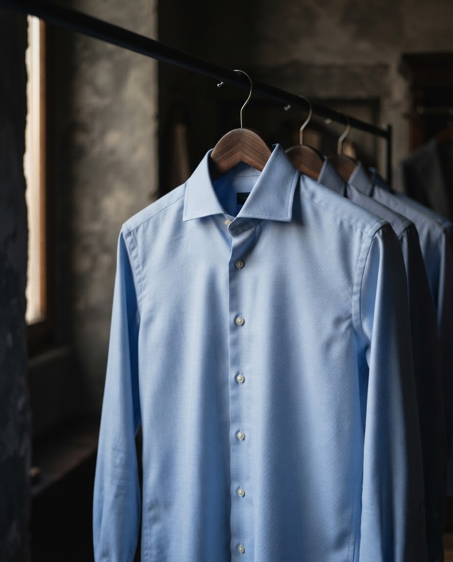 Powder Blue Twill Dress Shirt