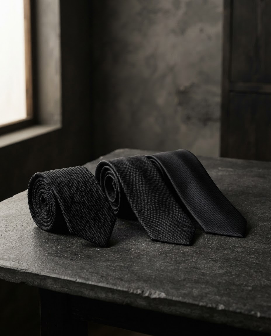 Black Textured Tie